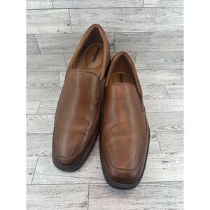 Clarks Collection Mens Brown Leather Slip On Loafers Dress Shoes Comfort 10.5 M